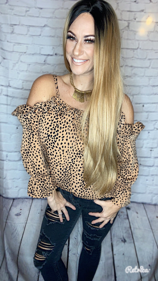 Leopard Ruffle Top